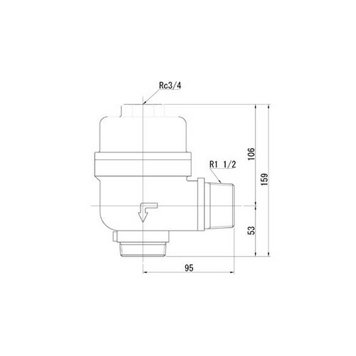 FMバルブ製作所【FMバルブ 1型 40A】(アングル型) 定水位弁 取付タイプ(ねじ込み型(R)) 本体材質(鉛レス青銅)〔EI〕