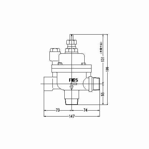FMバルブ製作所【FMバルブ 3L型 25A】(アングル型) 定水位弁 取付