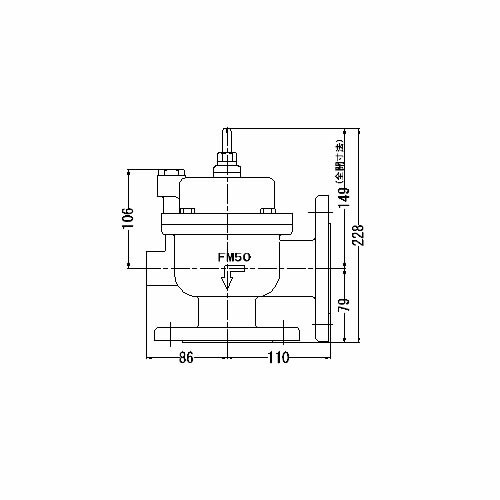 FMバルブ製作所【FMバルブ 3L-F型 50A】(アングル型) 定水位弁 取付