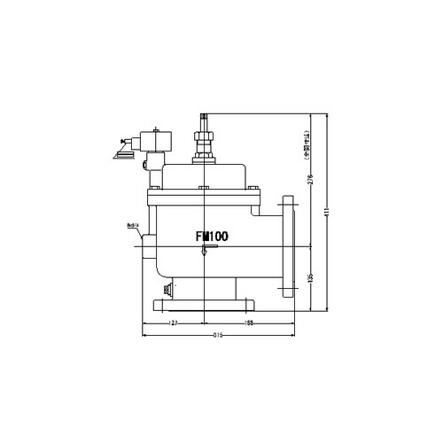 FMバルブ製作所【FMユニットバルブ A-2型 100A】(アングル型) 電磁弁一体型定水位弁 取付タイプ(通電「開」AC100/200V共用 フランジ型) 本体材質(鉛レス青銅)〔EI〕
