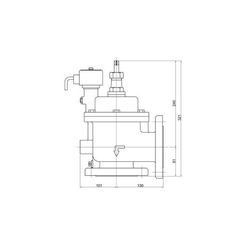 FMバルブ製作所【FMユニットバルブ A-2型 65A】(アングル型) 電磁弁一体型定水位弁 取付タイプ(通電「開」AC100/200V共用 フランジ型) 本体材質(鉛レス青銅)〔EI〕