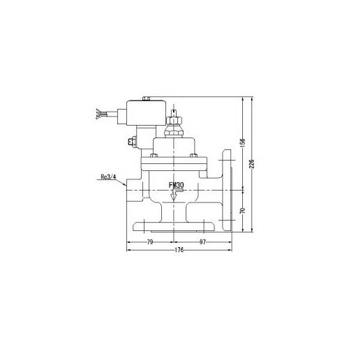 FMバルブ製作所【FMユニットバルブ A-2F型 30A】(アングル型) 電磁弁一体型定水位弁 取付タイプ(通電「開」AC100/200V共用 フランジ型)