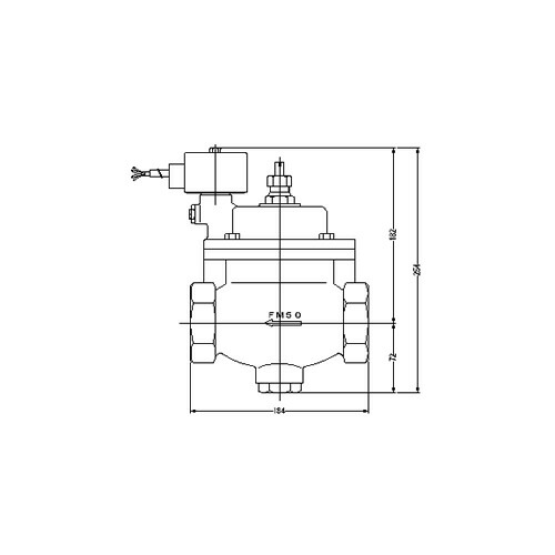 FMバルブ製作所【FM電磁弁 PS-1型 50A AC100/200V】手動開閉弁付 通電「開」AC100/200V共用 取付タイプ(ねじ込み型(Rc)) 本体材質(鉛レス青銅)〔EI〕