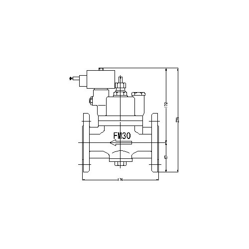 FMバルブ製作所【FMユニットバルブ S-2-2型 30A】(ストレート型) 電磁弁一体型定水位弁 取付タイプ(通電「開」AC100/200V共用 フランジ型) 本体材質(鉛レス青銅)〔EI〕