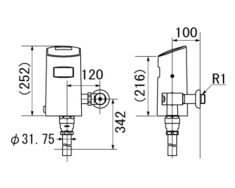 INAX/LIXIL CF-7114TA 低圧用フラッシュバルブ(節水形) 床給水形
