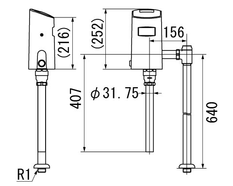 INAX/LIXIL【OKC-AT6114SA-C】大便器自動洗浄システム オートフラッシュC センサー一体形 自動フラッシュバルブ 床給水形 中水 受注約4週〔IB〕_1