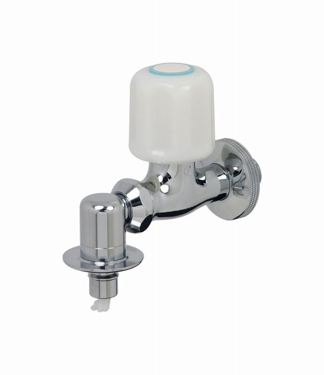 カクダイ/GAONA/ガオナ【GA-LA006】日曜日のお父さん 洗濯機用水栓(ストッパーつき) (ワンタッチ接続 ツバつき 取付簡単)〔▽〕