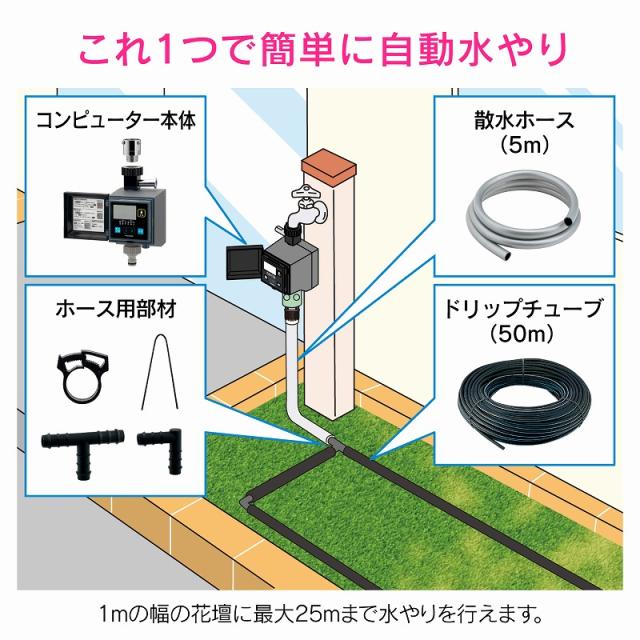 カクダイ/GAONA/ガオナ 【GA-QE009】潅水コンピューター 自動散水タイマー 凍結防止機能つき 水やりホースセット これエエやん〔▽〕_3