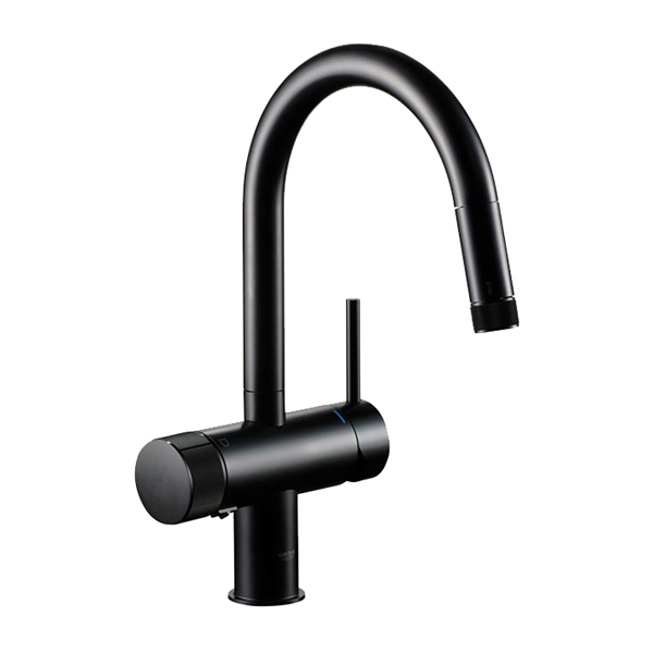 ≧グローエ 水栓金具【JPK61803】浄水器一体型 シングルレバーキッチン混合栓 ミンタ ベルベットブラック 一般地〔EB〕