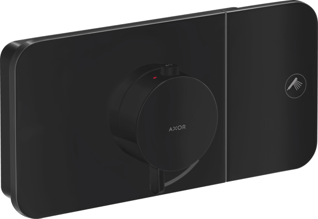 ###ハンスグローエ 【45711670】マットブラック アクサーワン サーモスタット混合水栓 1アウトレット (化粧部) 受注生産〔EI〕の通販は