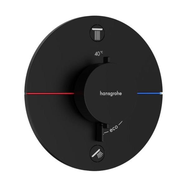 ハンスグローエ 【15554670】マットブラック シャワーセレクトコンフォートS シャワーサーモスタット 埋込式 混合水栓 2アウトレット (化粧部)〔EI〕
