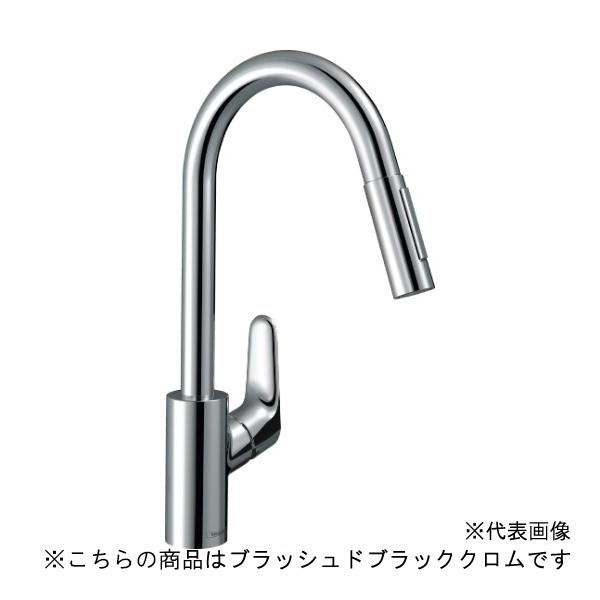 ハンスグローエ 【31815344】ブラッシュドブラッククロム フォーカス M41 シングルレバーキッチン混合水栓 引出式 240 (シャワー切替)〔EI〕
