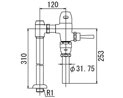 INAX/LIXIL【CF-510BU】フラッシュバルブ 一般用(節水形) 床給水形 上水〔IE〕の通販は 12,818円