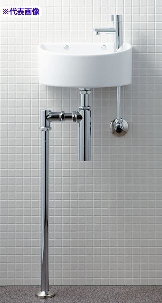 LIXIL(リクシル)INAX トイレ手洗 狭小手洗シリーズ ハイパーキラミック 壁排水(Pトラップ)・床給水 L-A35HD BW1(ピュアホワイト - 2