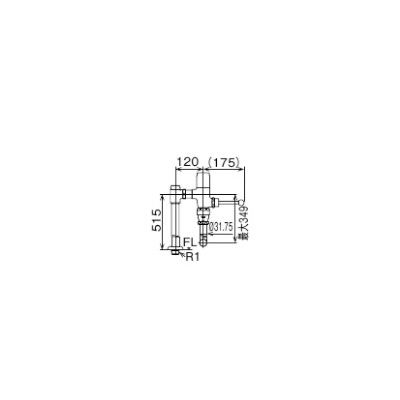 ▽INAX/LIXIL【CF-63UE2D5】フラッシュバルブ 一般用(節水形) 床給水形 上水〔IE〕