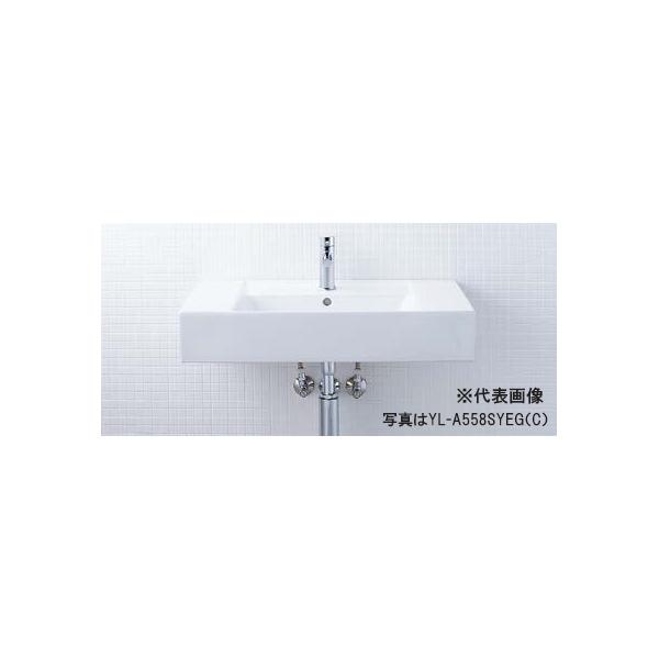 INAX/LIXIL サティス洗面器【YL-A558SYEQ(C)】壁付式 シングルレバー混合水栓(エコハンドル) 床給水 床排水(ボトルトラップ)〔HC〕