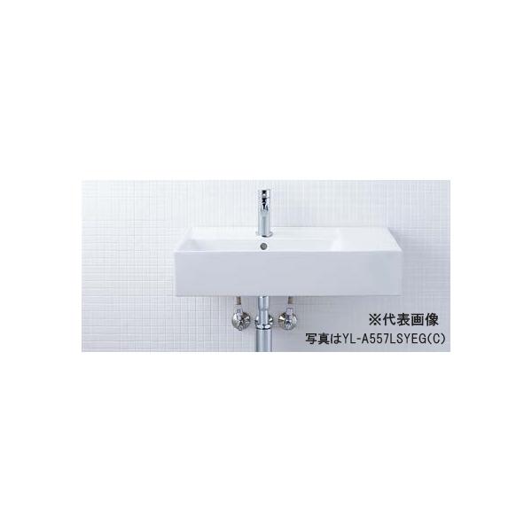 INAX/LIXIL サティス洗面器【YL-A557LSYEP(C)V】ベッセル式 シングルレバー混合水栓(エコハンドル) 壁給水 床排水(ボトルトラップ)〔HC〕