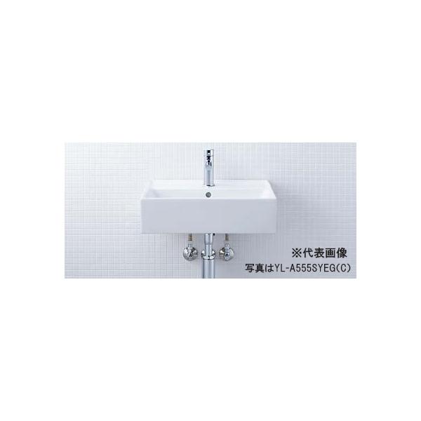 INAX/LIXIL サティス洗面器【YL-A555SYECV】ベッセル式 シングルレバー混合水栓(エコハンドル) 壁給水 壁排水(Pトラップ) 排水口カバーなし〔HC〕