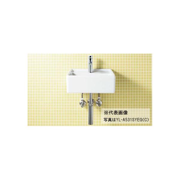 INAX/LIXIL コンパクト洗面器【YL-A531SYEP(C)V】ベッセル式 シングルレバー混合水栓(エコハンドル) 壁給水 床排水(ボトルトラップ)〔HC〕