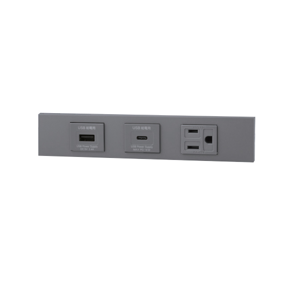 β神保電器 配線器具【KAG-3588 SG】ソリッドグレー NKシリーズ 家具・機器用 USBコンセント＋USBコンセント(Type-C)＋接地コンセントセット 受注生産 10,383円