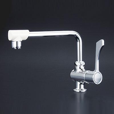 KVK 水栓金具【K1802FR3】ワンタッチハンドル付泡沫立形自在水栓 300mm泡沫パイプ付〔GA〕の通販は