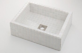 ###カクダイ【493-143-W】タイル貼り洗面器 ホワイト〔GB〕の通販は