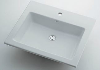 ●カクダイ【493-008】角型洗面器//1ホール〔GB〕