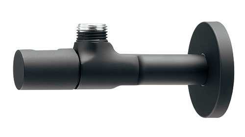 カクダイ【705-631-13】アングル形止水栓(ブラック)〔GB〕キッチン用設備