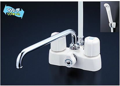 ◆15時迄出荷OK！KVK 水栓金具【KF2008Z】デッキ形2ハンドルシャワー寒冷地仕様220mmパイプ式 11,200円