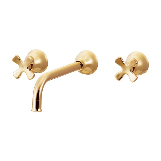 カクダイ 【125-005-AG】壁付2ハンドル混合栓 アンティークゴールド hana〔GB〕の通販は