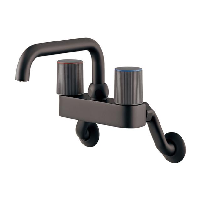 カクダイ 【124-003-D】2ハンドル混合栓 マットブラック〔GB〕の通販は 14,965円