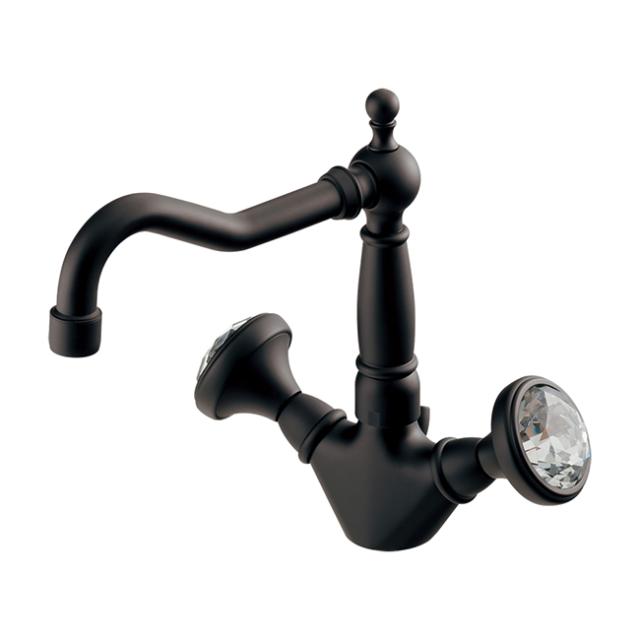 カクダイ 2ハンドル混合栓 マットブラック〔GB〕