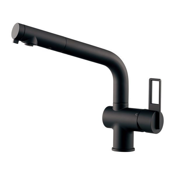 117-138-Dカクダイシングルレバー混合栓シャワーマットブラックVARUNA