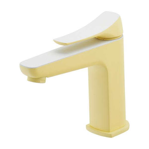 カクダイ 【183-106A-MY】シングルレバー混合栓 ショート フロストレモン 雪 (旧品番 183-304-Y)〔GB〕