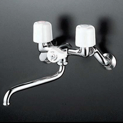 KVK 水栓金具【KM103N2】一時止水付2ハンドル混合栓〔HB〕