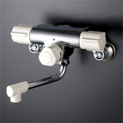 KVK 水栓金具【KM59W】定量止水付2ハンドル混合栓 寒冷地用〔HB〕の通販は 22,015円