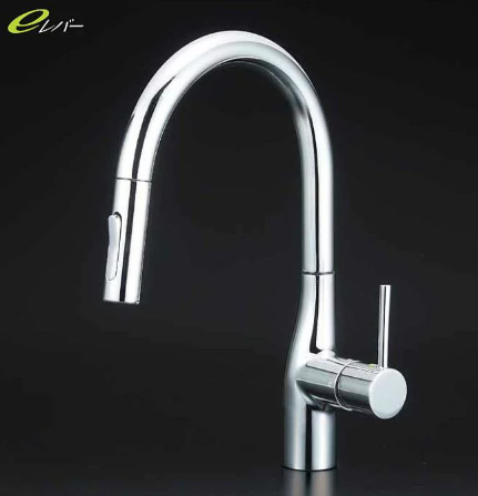 KVK 水栓金具【KM6061ZEC】流し台用シングルレバー式シャワー付混合栓〔HB〕