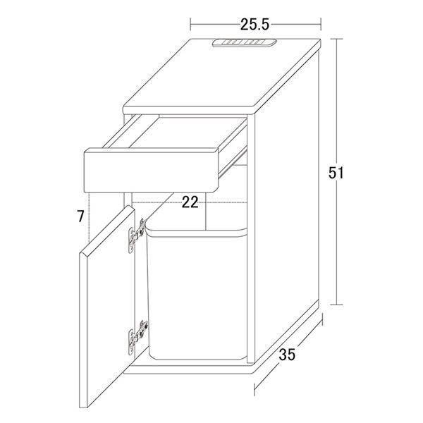 ●⊥クロシオ 【82314】(4954877823148) グレージュ コンセント付ダストボックス 完成品_3