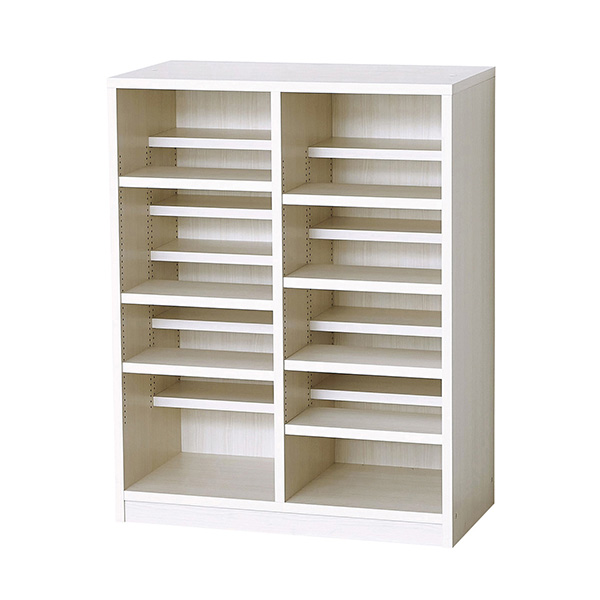 ###⊥クロシオ 【40240】(4954877402404) ホワイトオーク 国産ダブル棚板本棚W90 組立式の通販は