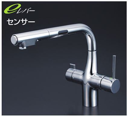 KVK 水栓金具【KM6131EC】浄水器専用シングルレバー式シャワー付混合栓 センサー付 水栓本体のみ〔HB〕