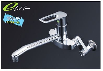 KVK (寒)締めソケット付シングル混合栓(eレバー) KM5010ZTHAEC KVK 楽締めソケット付シングルシャワー付混合栓(eレバー)(寒冷地用