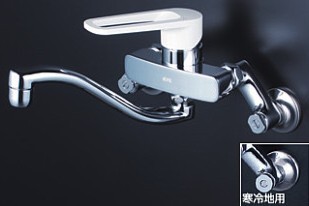 KVK 水栓金具【MSK110KZRU】シングルレバー式混合栓 寒冷地用〔HB〕