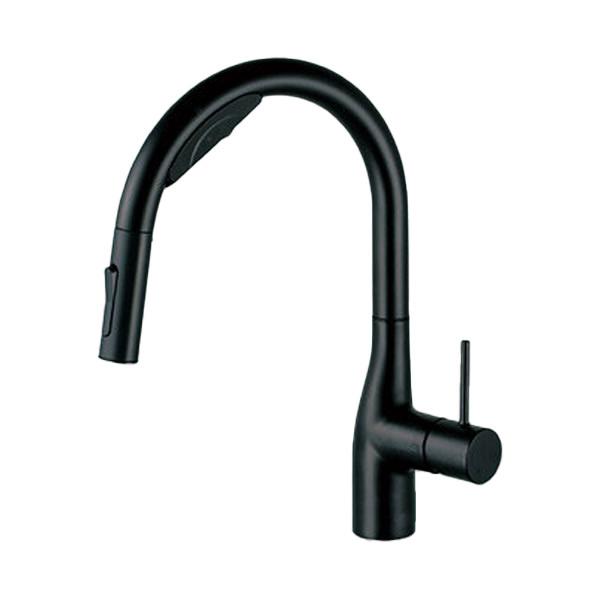 KVK 水栓金具【KM6092SCECM5】ビルトイン浄水器用シングルシャワー付混合栓(Wセンサー付) マットブラック AC100Vタイプ 浄水カートリッジセット付〔HB〕