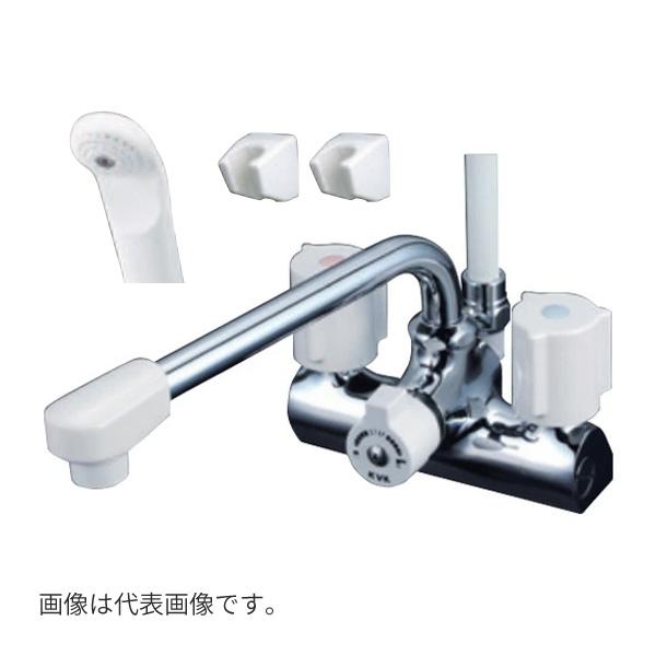 ◆15時迄出荷OK！KVK 水栓金具【KF206ZN】デッキ型一時止水付2ハンドルシャワー 取付ピッチ120mm 寒冷地用