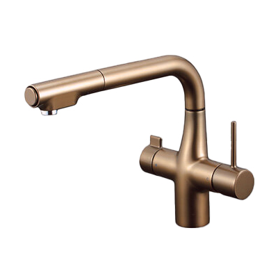 KVK 水栓金具【KM6121ECBR】ビルトイン浄水器用シングルシャワー付混合栓 ノーブルアンバー eレバー 浄水カートリッジセット別売〔HB〕