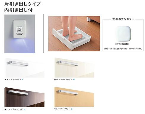 ###TOTO 洗面化粧台【LDSWB075CJJJN1】(F・H・L・Y) サクア 片引き出しタイプ 内引き出し付 洗面ボウル高さ850 きれい除菌水+体重計収納