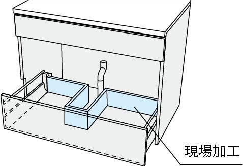 LIXIL/サンウェーブ 部材【KHTB105GHFXQ】スレートグレー 既設配管対応キット 高さ90・85cm用〔FJ〕