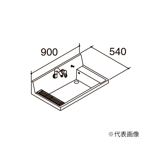●INAX/LIXIL 【LF-CS90-WX397SY(S)/PH-01】プレーンネオホワイト カスタム バニティ 洗面器セット 金属製床排水用Sトラップ 一般地 間口900mm 受注生産〔GA〕