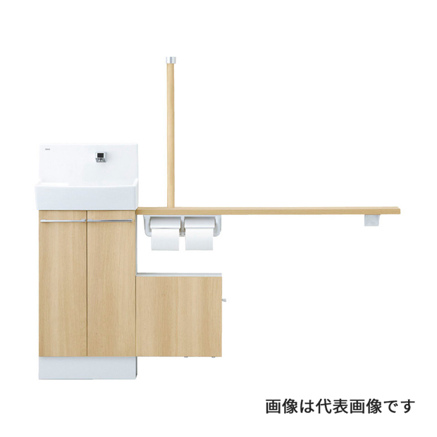 ●INAX/LIXIL コフレル ワイド(壁付)【YL-DA83SSWL15E】ミドルグレード 手すりカウンターサニタリーボックス付キャビネットタイプ 左仕様 温水自動水栓〔IC.F〕