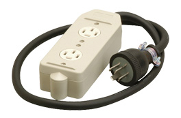 Я明工社 【MR2937】接地2個口タップ(コード1m) 3P 定格20A 250V